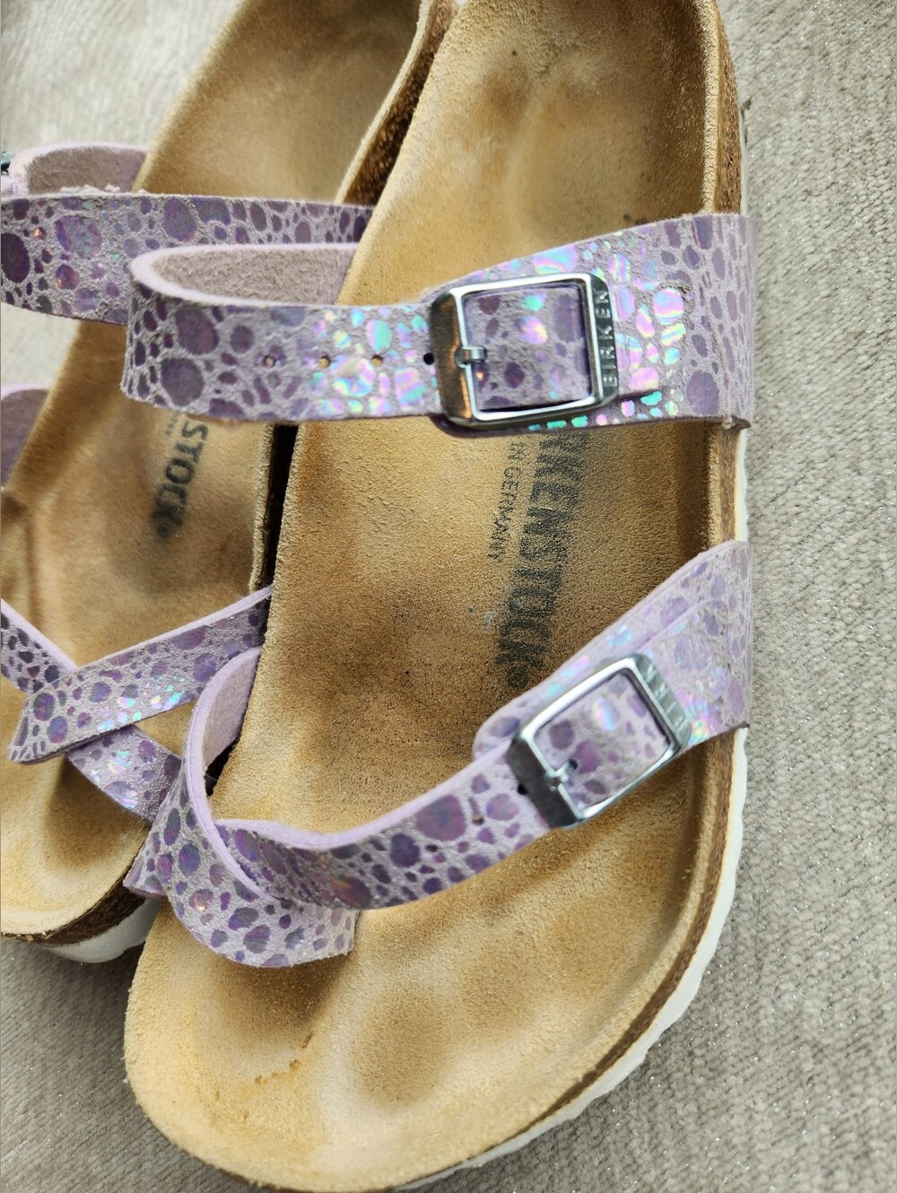 Purple Iridescent Birkenstocks 38